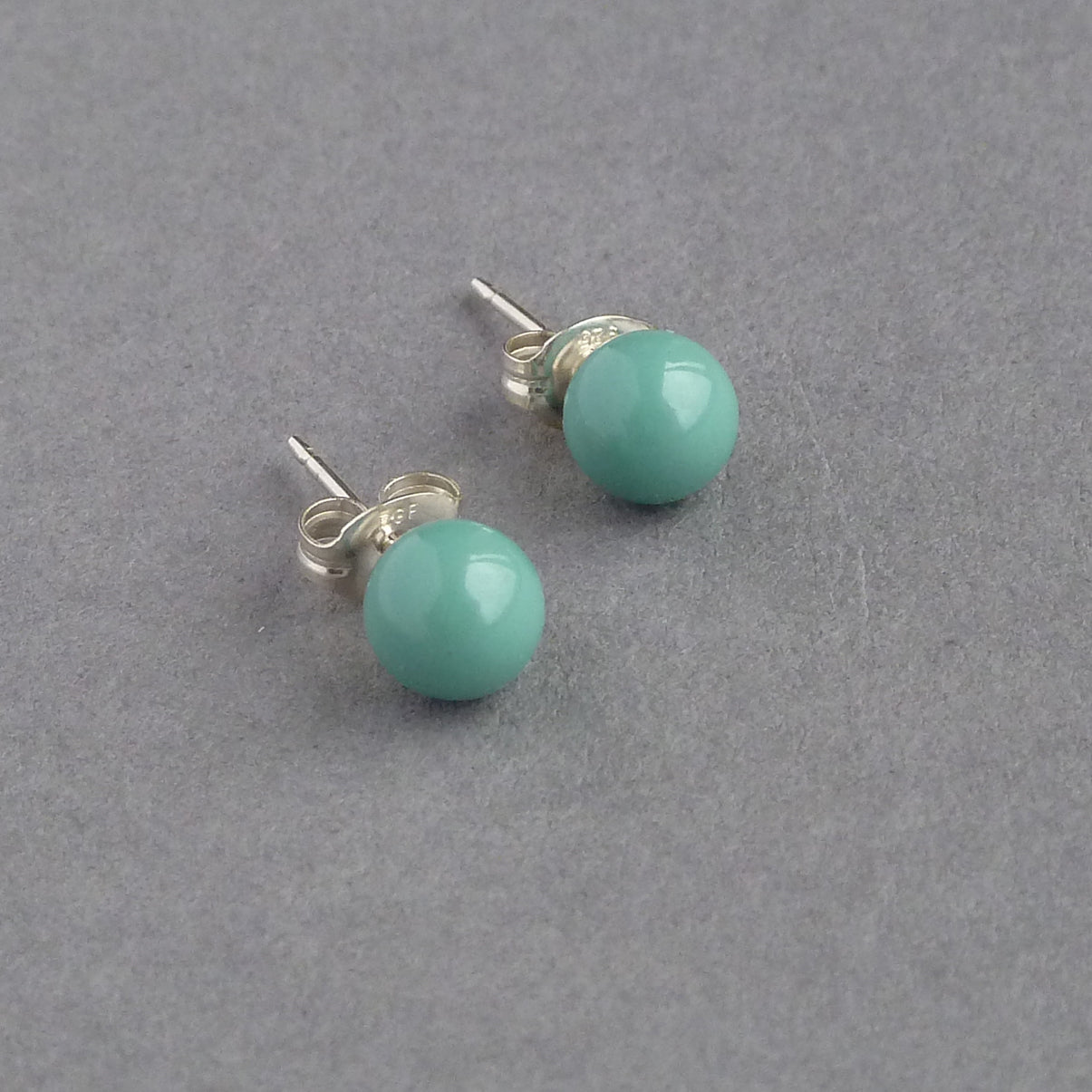 Small aqua stud earrings
