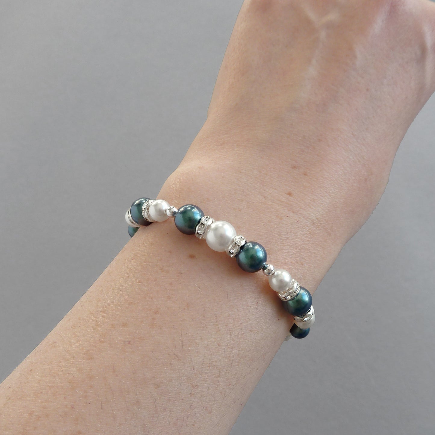 Teal pearl bracelet