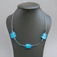 Turquoise fused glass necklace