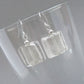 White fused glass earrings