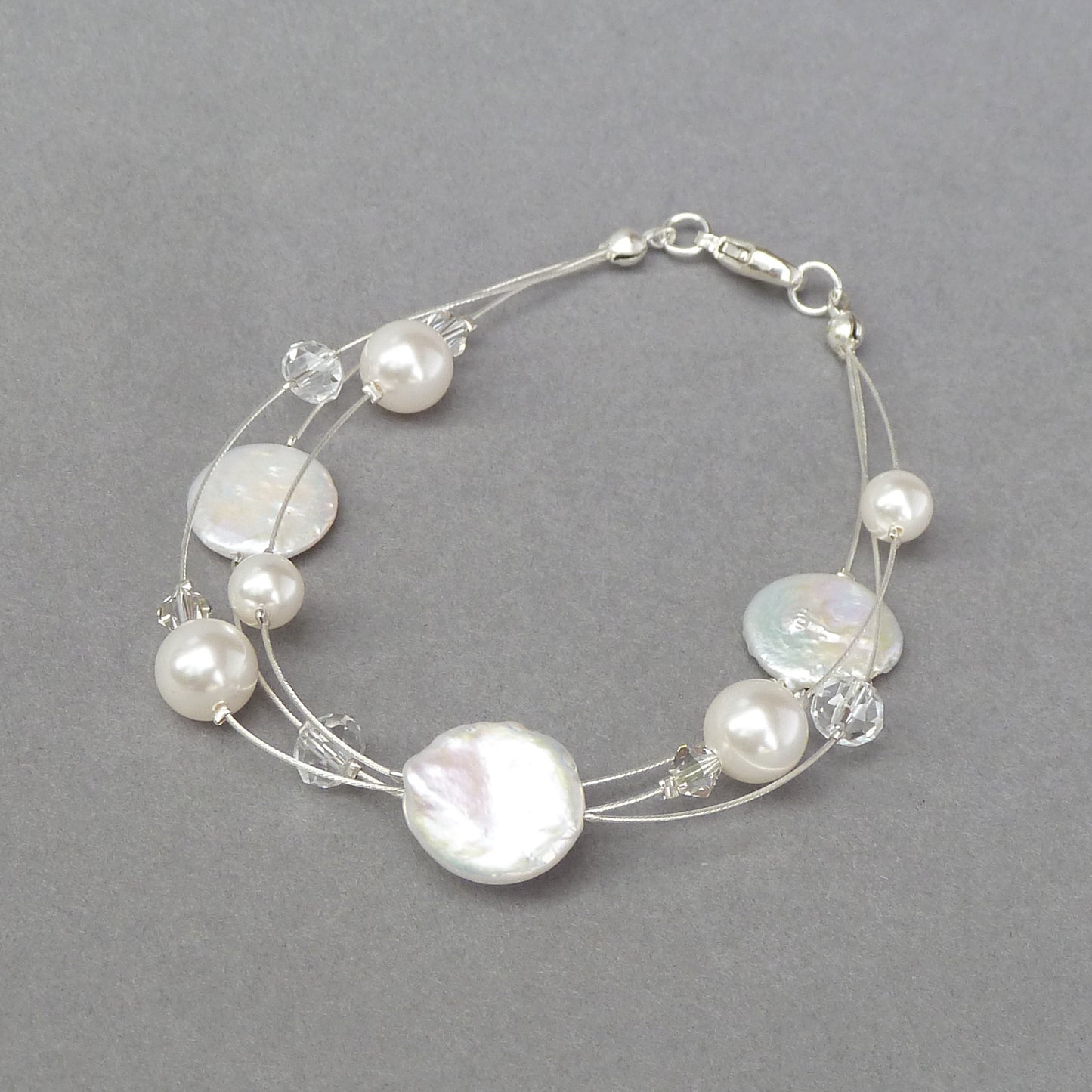 White pearl bridal bracelet