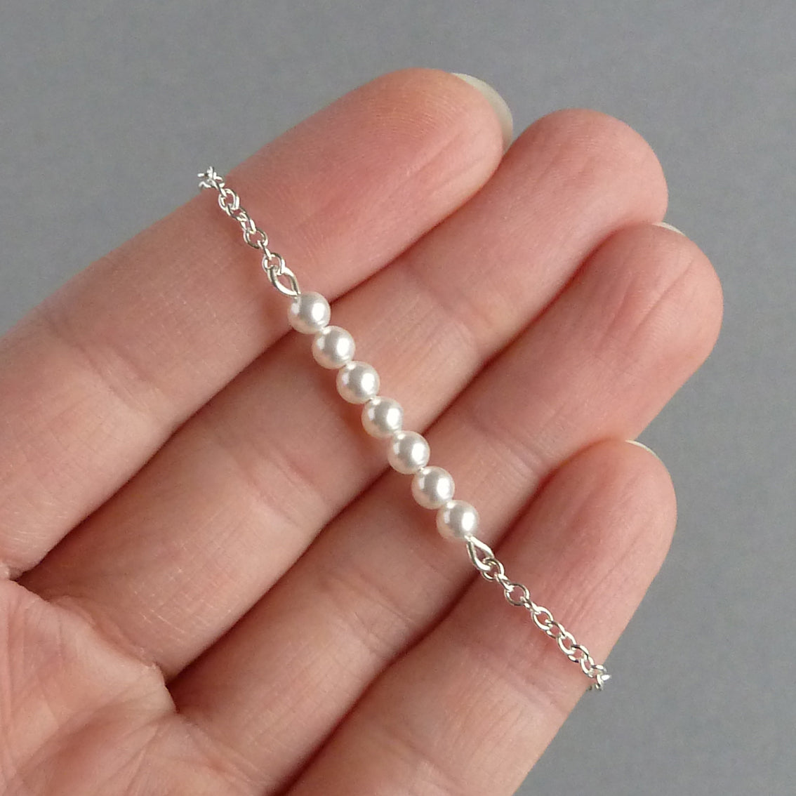White pearl layering bracelet