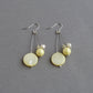 Pastel yellow pearl drop earrings