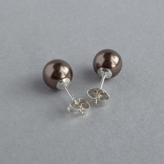 Chocolate brown stud earrings