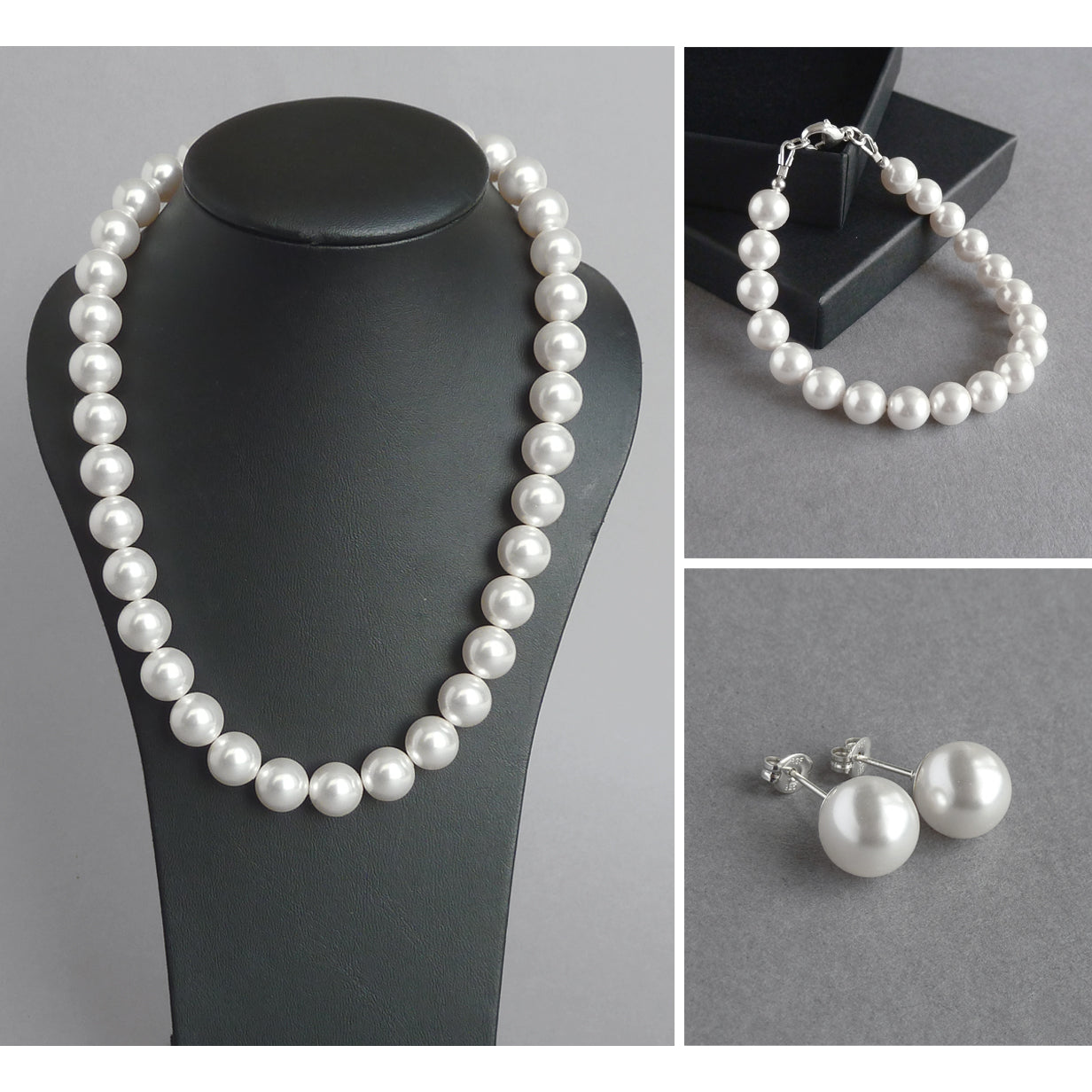 Chunky white pearl jewellery set
