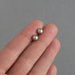 6mm Coffee Glass Pearl Studs - Small, Round, Champagne Stud Earrings