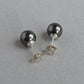 dark grey pearl stud earrings