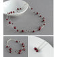 Burgundy Pearl and Chain Dangle Earrings - Long, Dark Red, Drop Earrings