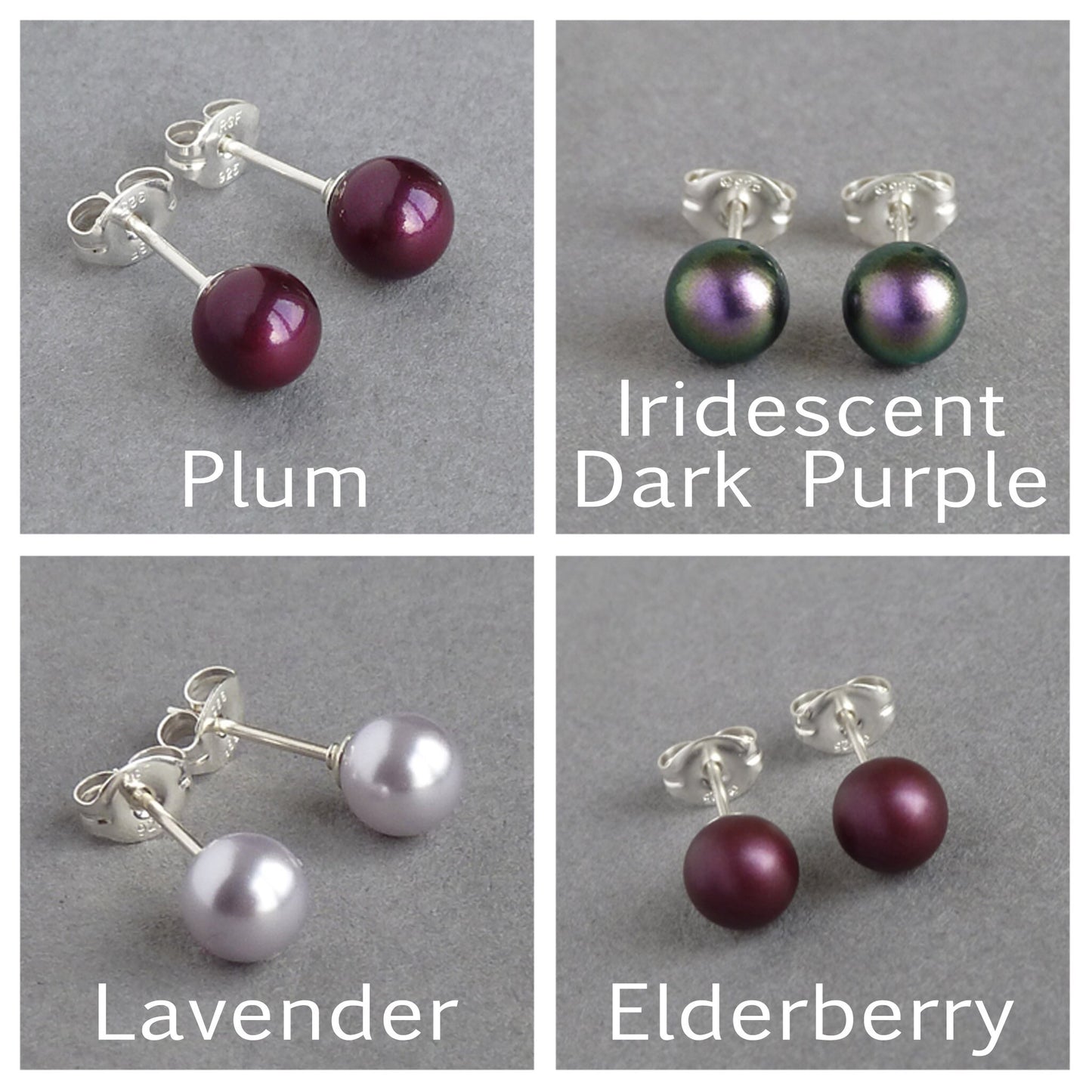 6mm Pearl Stud Earrings - Choose Your Own Colour Small Pearl Studs