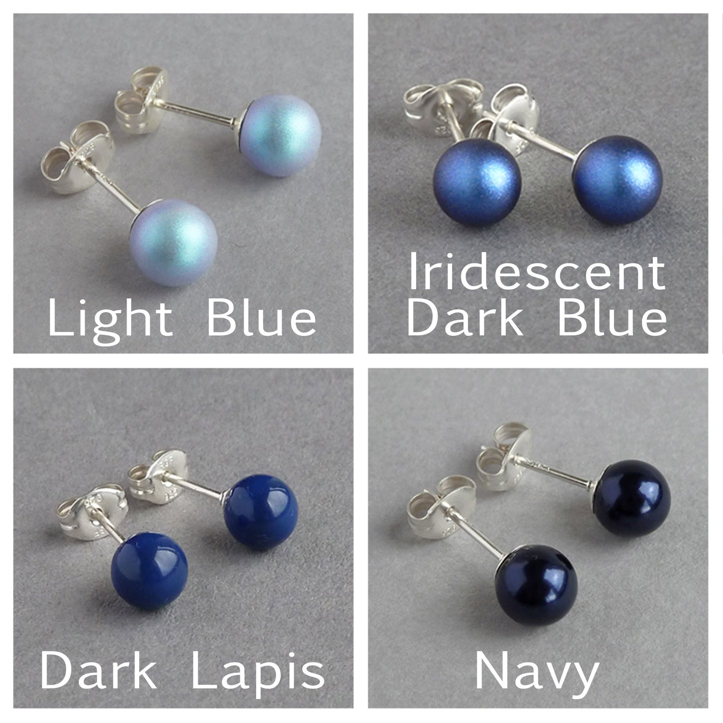 6mm Pearl Stud Earrings - Choose Your Own Colour Small Pearl Studs