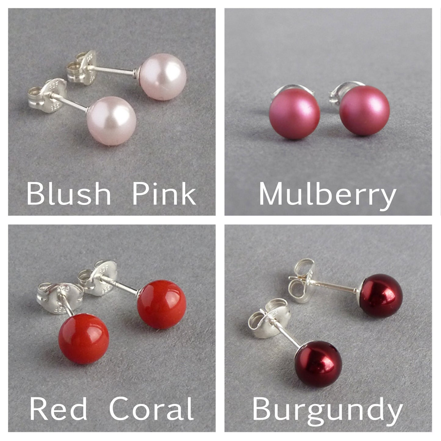 6mm Pearl Stud Earrings - Choose Your Own Colour Small Pearl Studs