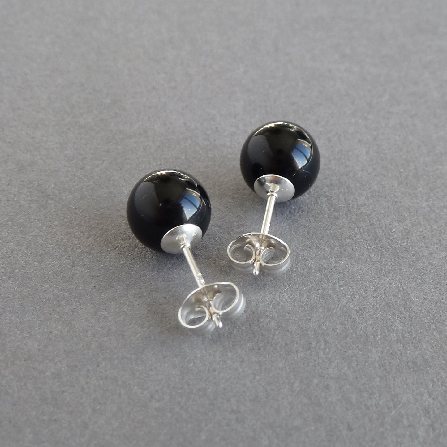 Mystic black stud earrings