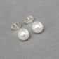 Round white pearl stud earrings
