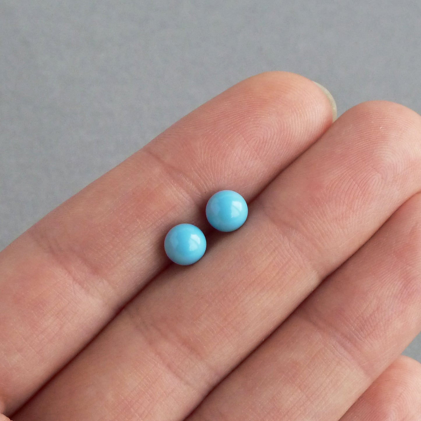 small sky blue stud earrings